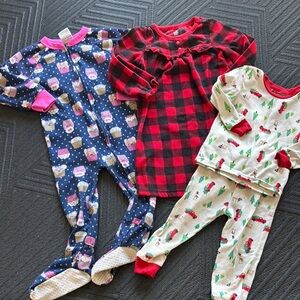 2T Cozy Kids Pajama Set - Blue, Red, Cream